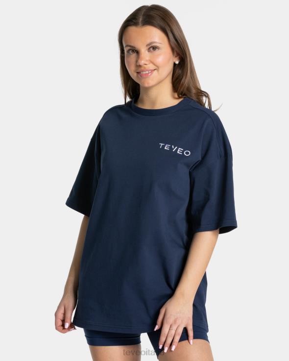 TEVEO t-shirt oversize firmata FPR0H463 vestiario blu scuro donne
