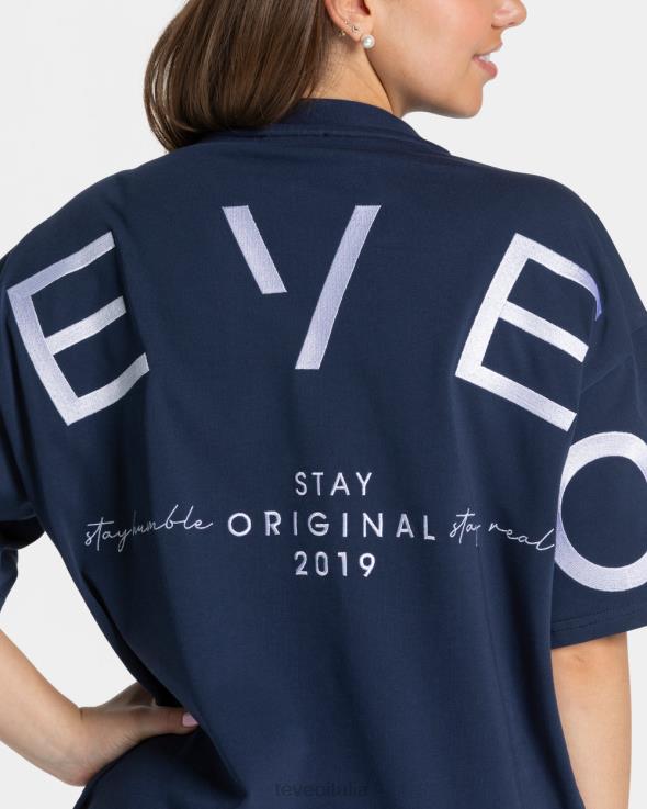 TEVEO t-shirt oversize firmata FPR0H463 vestiario blu scuro donne