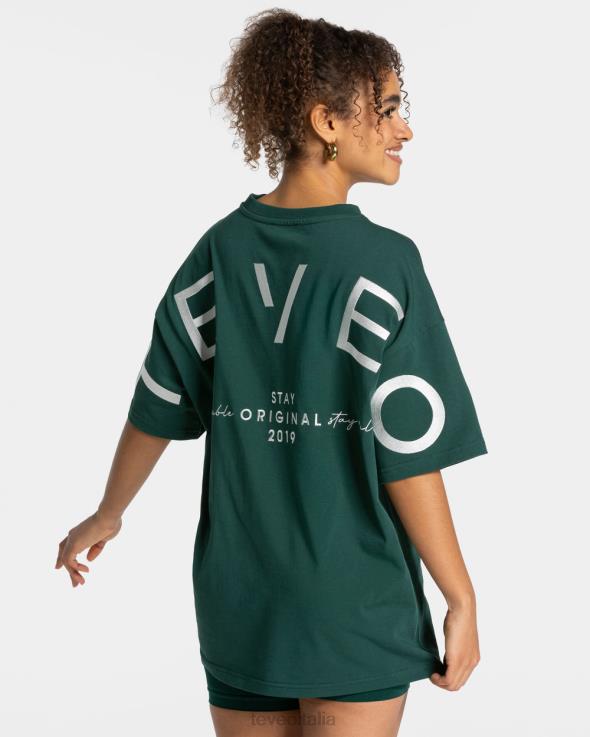 TEVEO t-shirt oversize firmata FPR0H465 vestiario verde scuro donne
