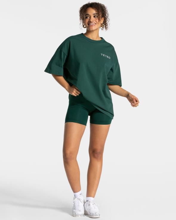 TEVEO t-shirt oversize firmata FPR0H465 vestiario verde scuro donne