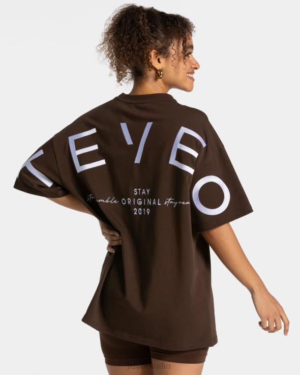 TEVEO t-shirt oversize firmata FPR0H466 vestiario Marrone scuro donne