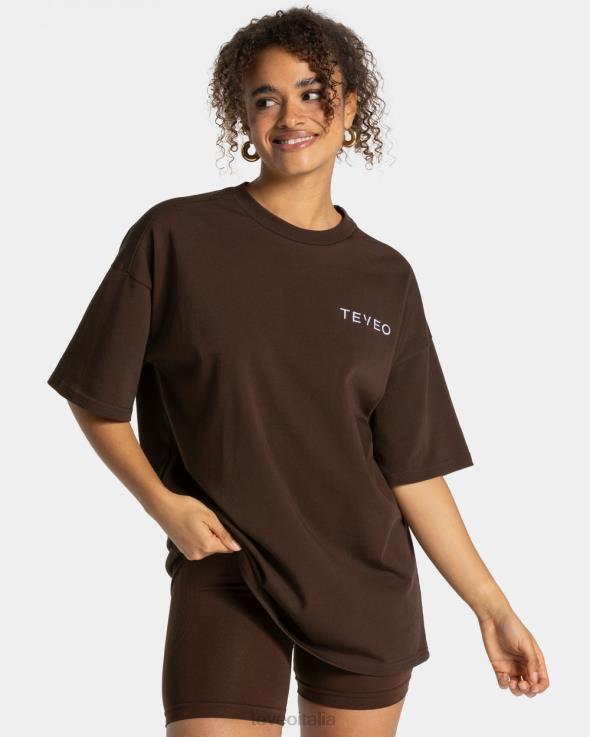 TEVEO t-shirt oversize firmata FPR0H466 vestiario Marrone scuro donne
