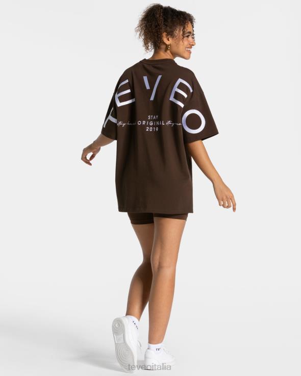 TEVEO t-shirt oversize firmata FPR0H466 vestiario Marrone scuro donne