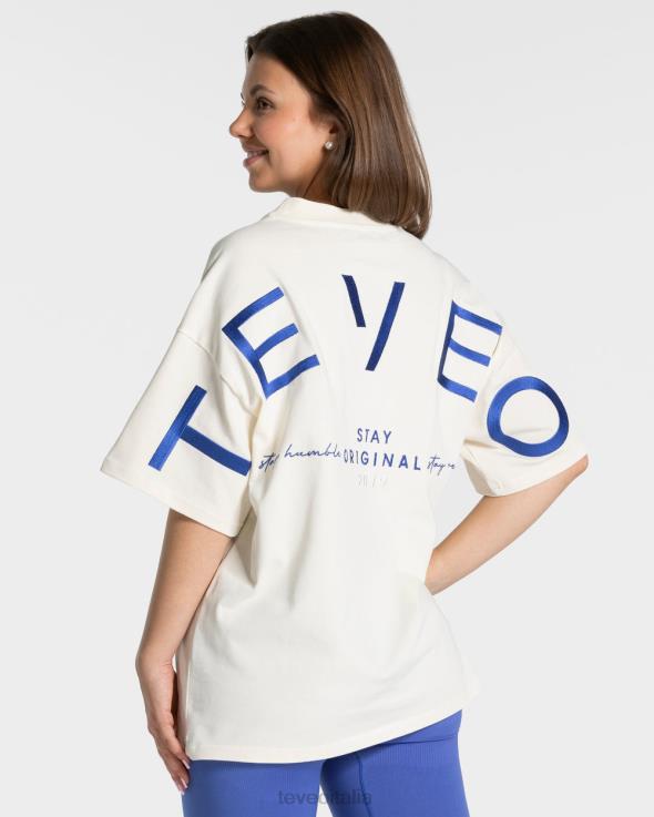 TEVEO t-shirt oversize firmata FPR0H469 vestiario bianco donne