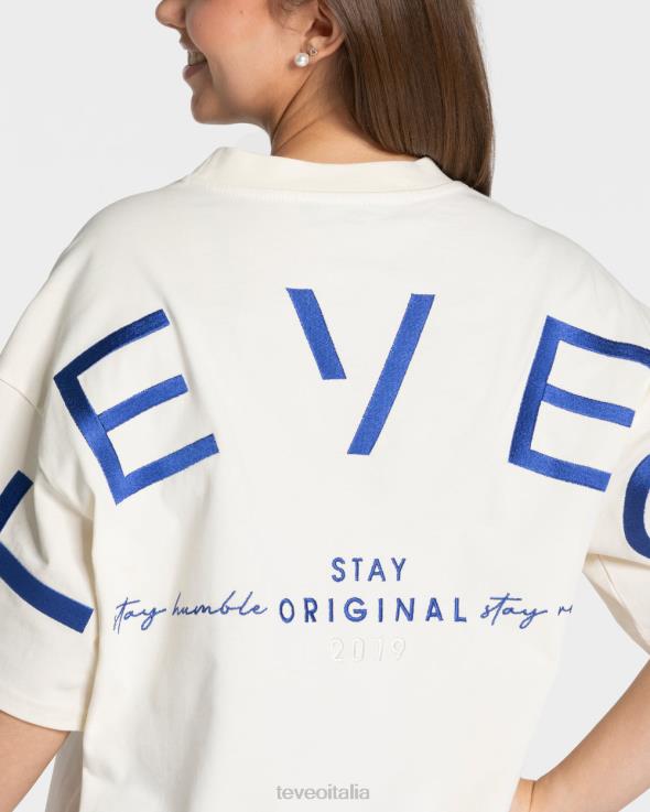 TEVEO t-shirt oversize firmata FPR0H469 vestiario bianco donne