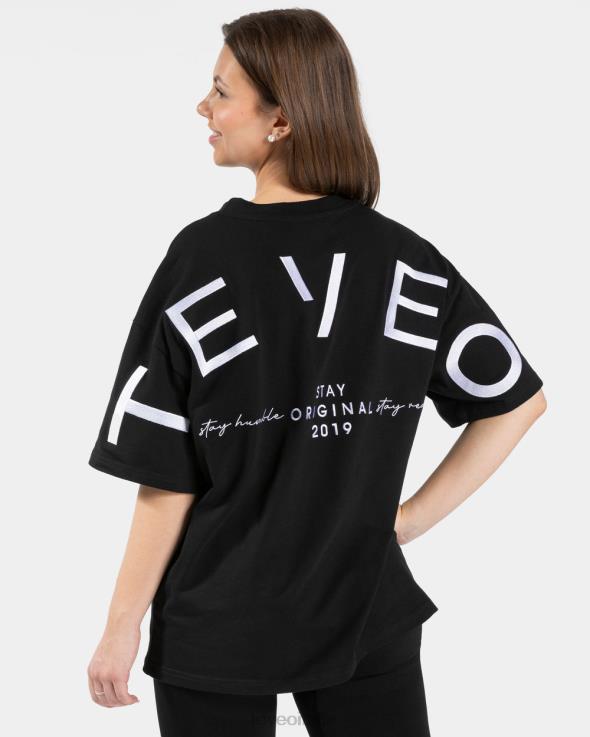 TEVEO t-shirt oversize firmata FPR0H470 vestiario nero donne