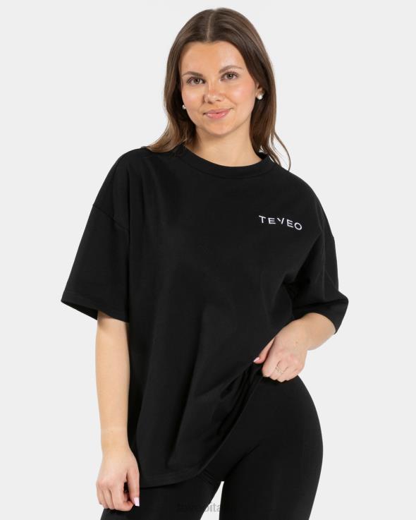 TEVEO t-shirt oversize firmata FPR0H470 vestiario nero donne