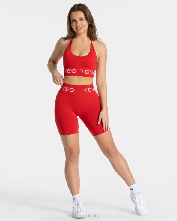TEVEO pantaloncini scrunch caratteristici FPR0H187 vestiario rosso donne