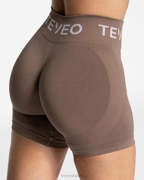 TEVEO pantaloncini scrunch caratteristici FPR0H192 vestiario moka donne
