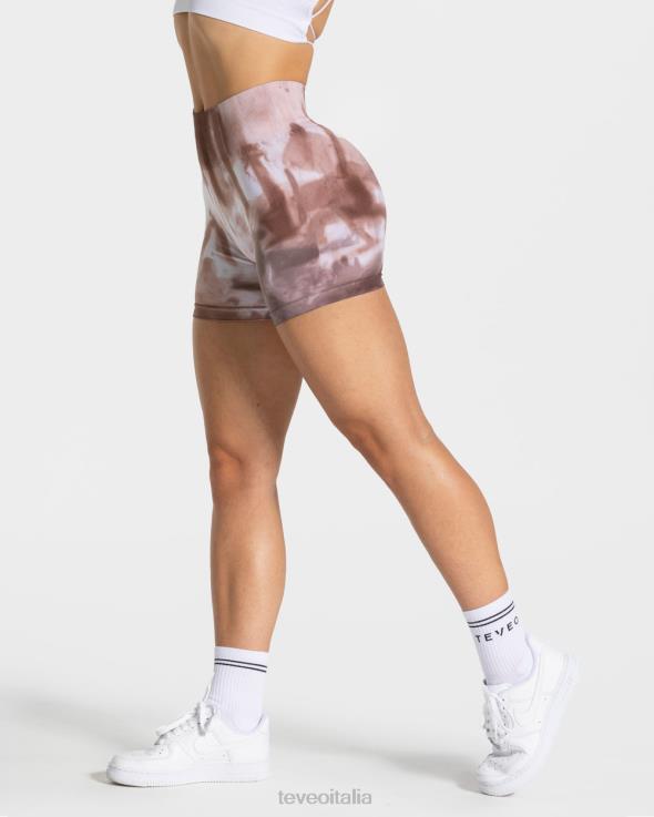 TEVEO pantaloncini scrunch tie dye FPR0H183 vestiario terra donne