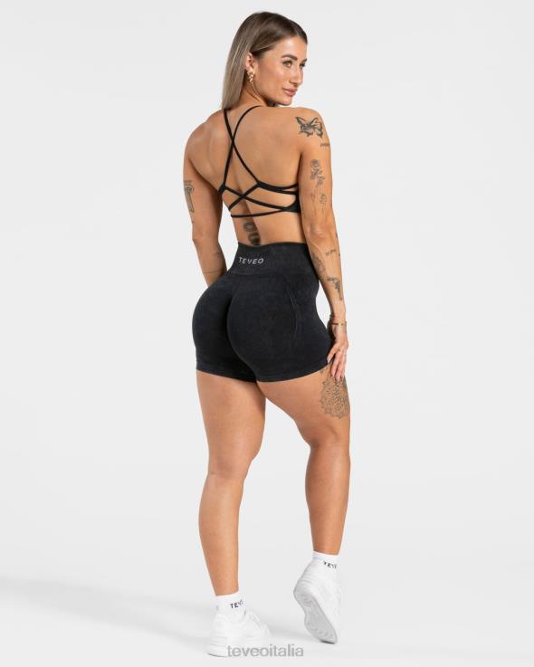 TEVEO scrunch acido nascosto corto FPR0H182 vestiario nero donne