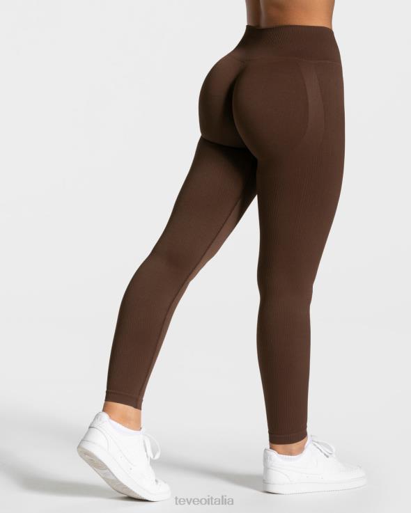 TEVEO eleganti leggings scrunch FPR0H153 vestiario Marrone scuro donne