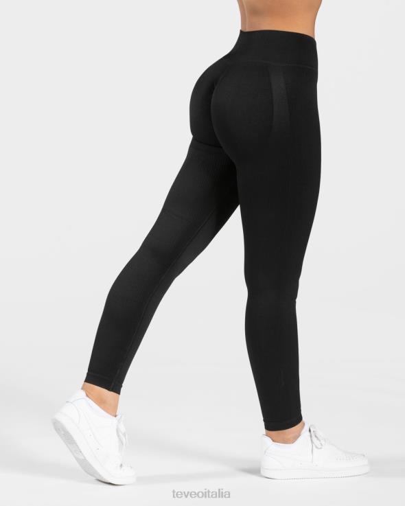 TEVEO eleganti leggings scrunch FPR0H154 vestiario nero donne