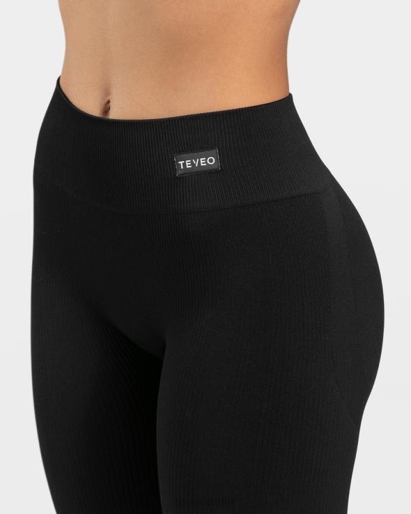 TEVEO eleganti leggings scrunch FPR0H154 vestiario nero donne