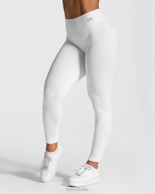 TEVEO eleganti leggings scrunch FPR0H156 vestiario bianco donne