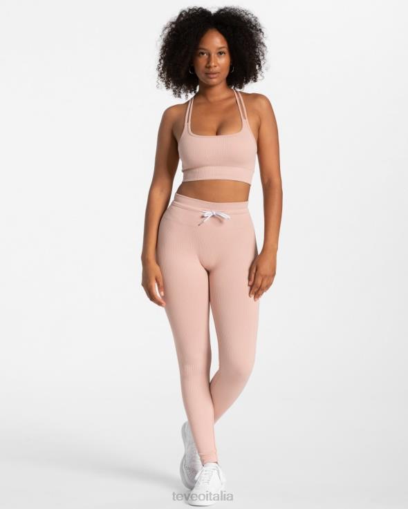 TEVEO leggings a coste FPR0H140 vestiario rosa antico donne