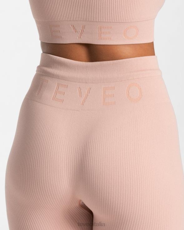 TEVEO leggings a coste FPR0H140 vestiario rosa antico donne