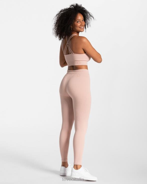 TEVEO leggings a coste FPR0H140 vestiario rosa antico donne