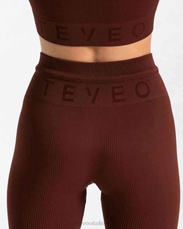 TEVEO leggings a coste FPR0H142 vestiario mogano donne