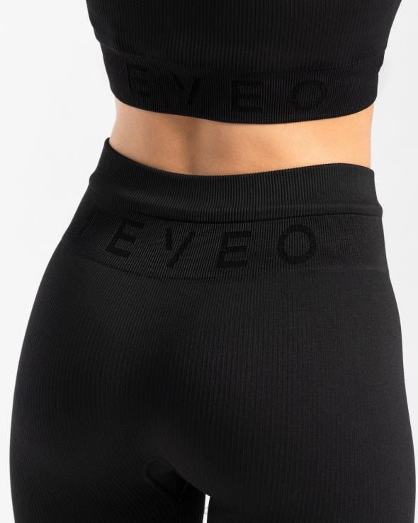 TEVEO leggings a coste FPR0H144 vestiario nero donne