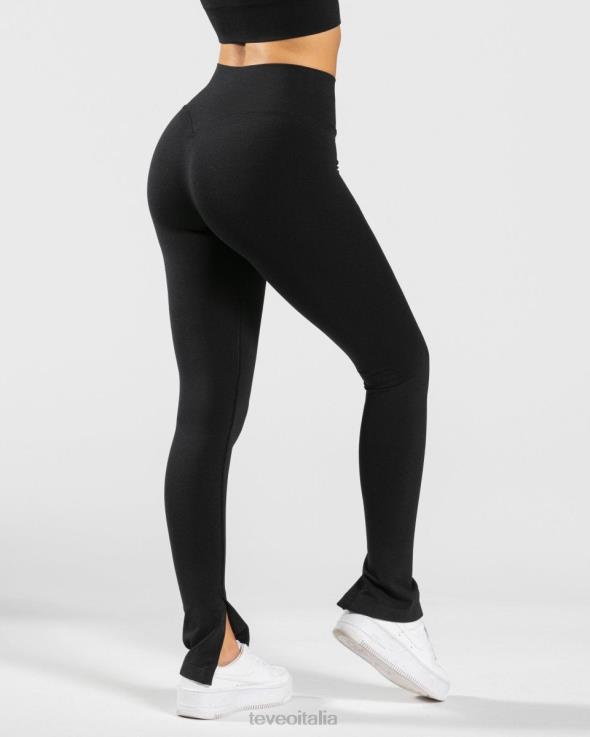 TEVEO leggings con spacco impertinenti FPR0H138 vestiario nero donne