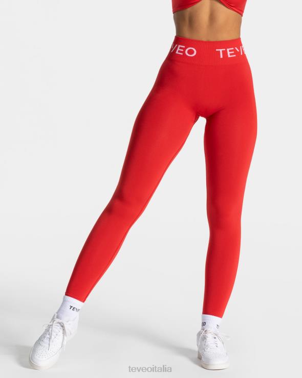 TEVEO leggings scrunch caratteristici FPR0H60 vestiario rosso donne