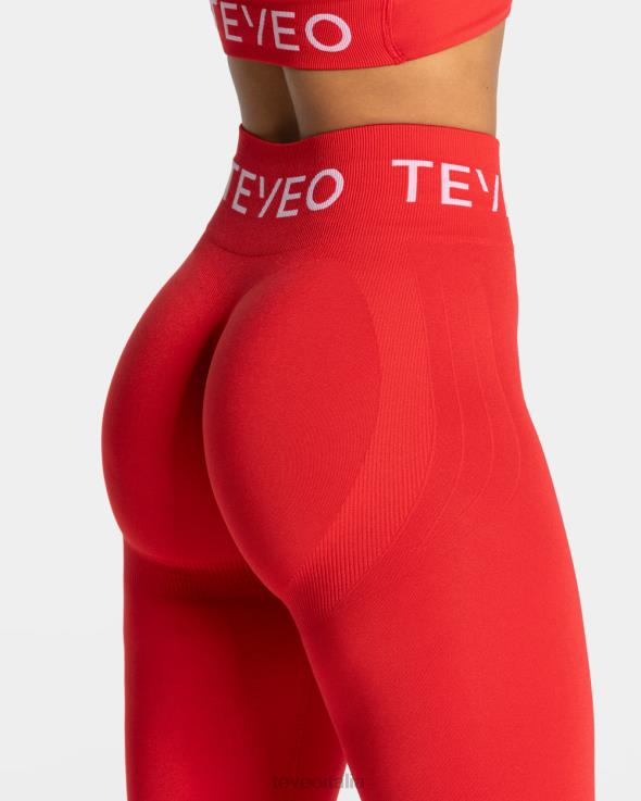 TEVEO leggings scrunch caratteristici FPR0H60 vestiario rosso donne