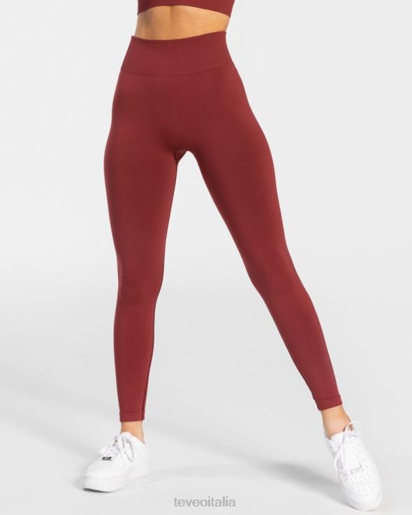 TEVEO leggings scrunch senza tempo FPR0H101 vestiario vino rosso donne