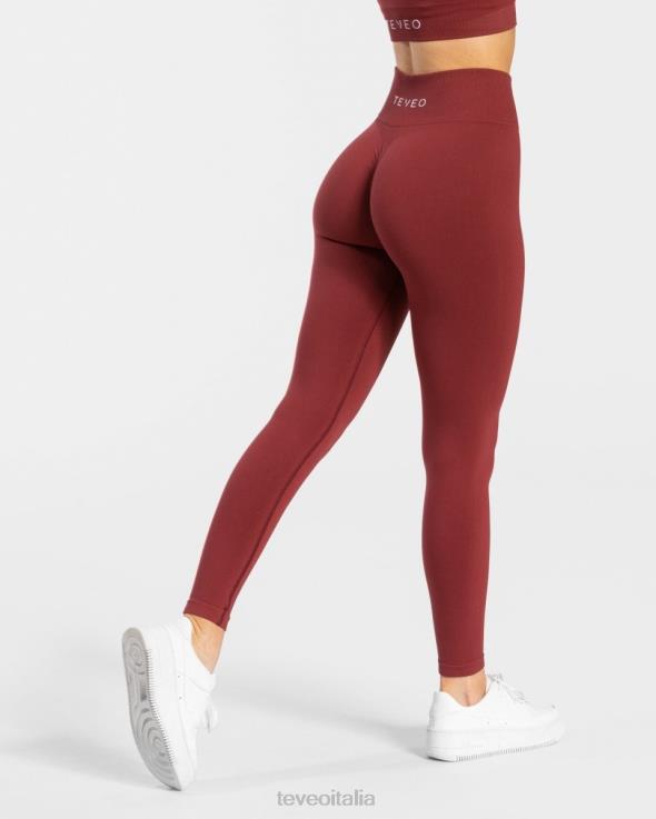 TEVEO leggings scrunch senza tempo FPR0H101 vestiario vino rosso donne