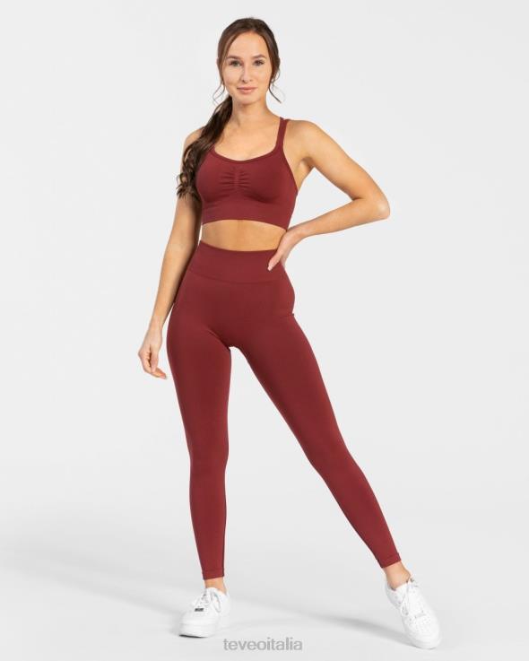TEVEO leggings scrunch senza tempo FPR0H101 vestiario vino rosso donne