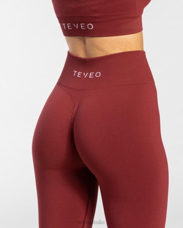 TEVEO leggings scrunch senza tempo FPR0H101 vestiario vino rosso donne