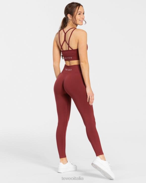 TEVEO leggings scrunch senza tempo FPR0H101 vestiario vino rosso donne