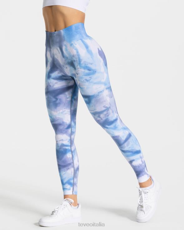 TEVEO leggings scrunch tie dye FPR0H58 vestiario oceano donne