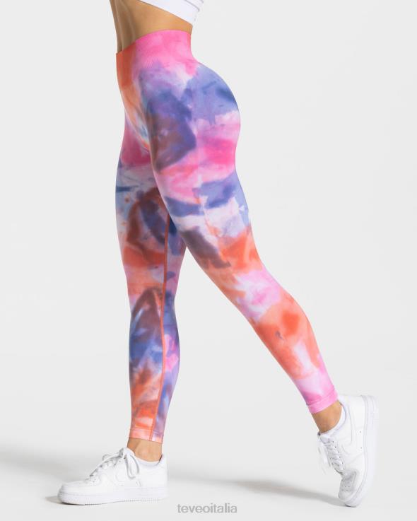 TEVEO leggings scrunch tie dye FPR0H69 vestiario caldo donne