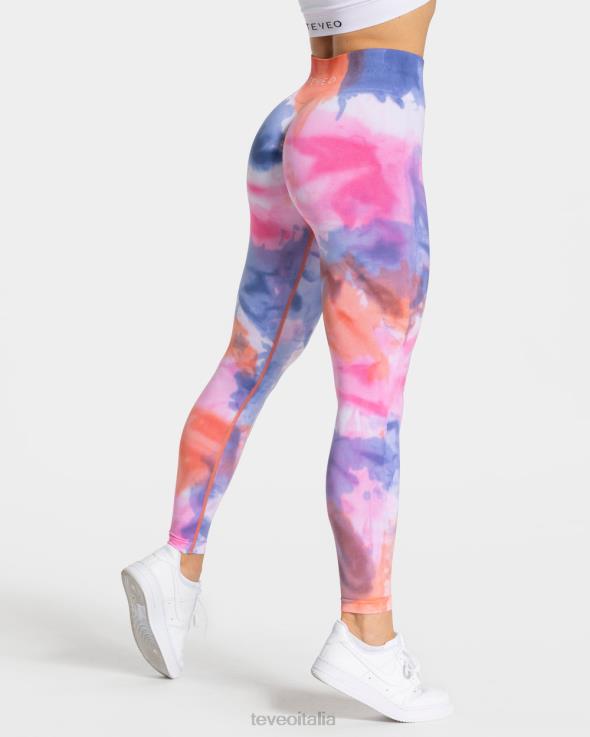 TEVEO leggings scrunch tie dye FPR0H69 vestiario caldo donne