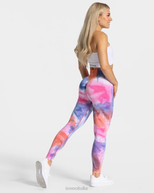 TEVEO leggings scrunch tie dye FPR0H69 vestiario caldo donne