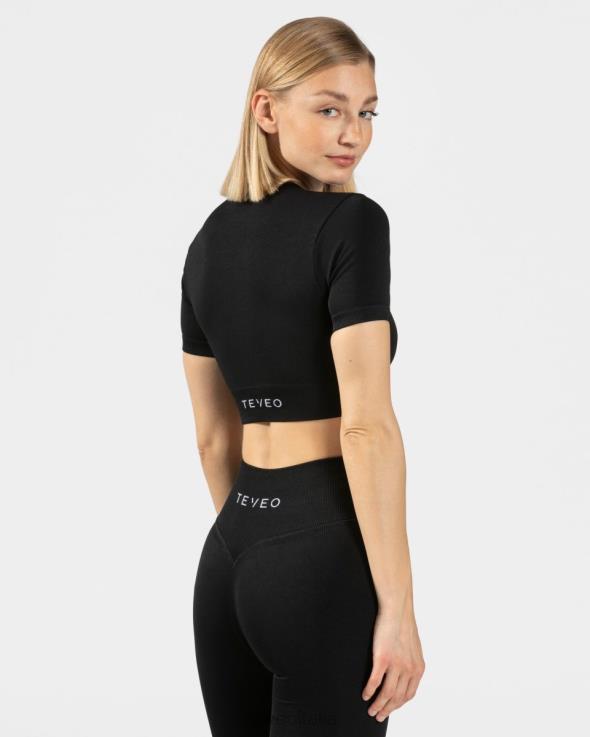 TEVEO top corto sensazionale FPR0H445 vestiario nero donne