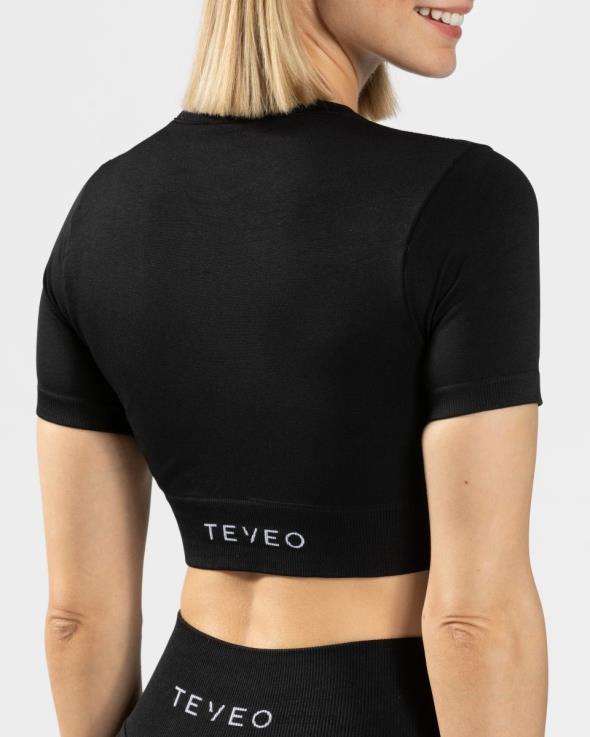 TEVEO top corto sensazionale FPR0H445 vestiario nero donne