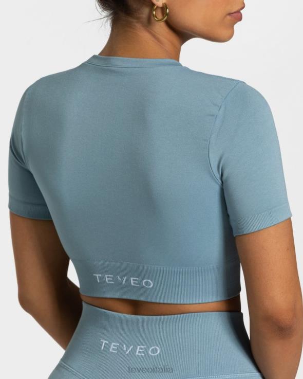 TEVEO top corto sensazionale FPR0H446 vestiario Blu acciaio donne