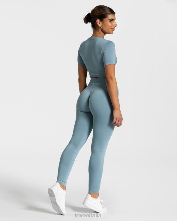 TEVEO top corto sensazionale FPR0H446 vestiario Blu acciaio donne