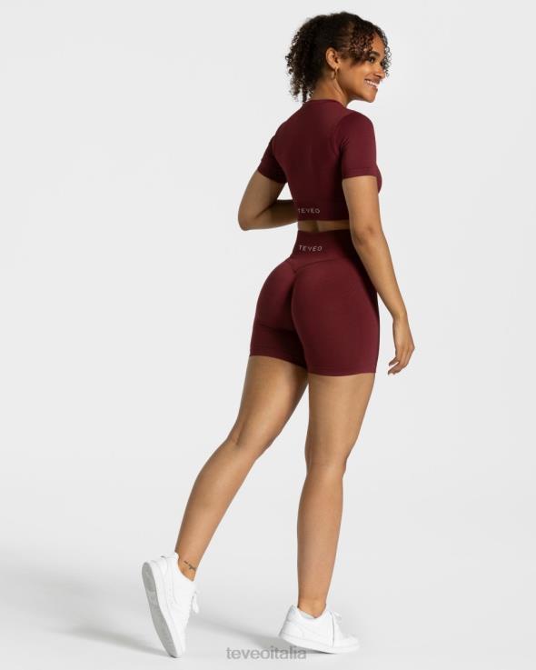 TEVEO top corto sensazionale FPR0H448 vestiario vino rosso donne