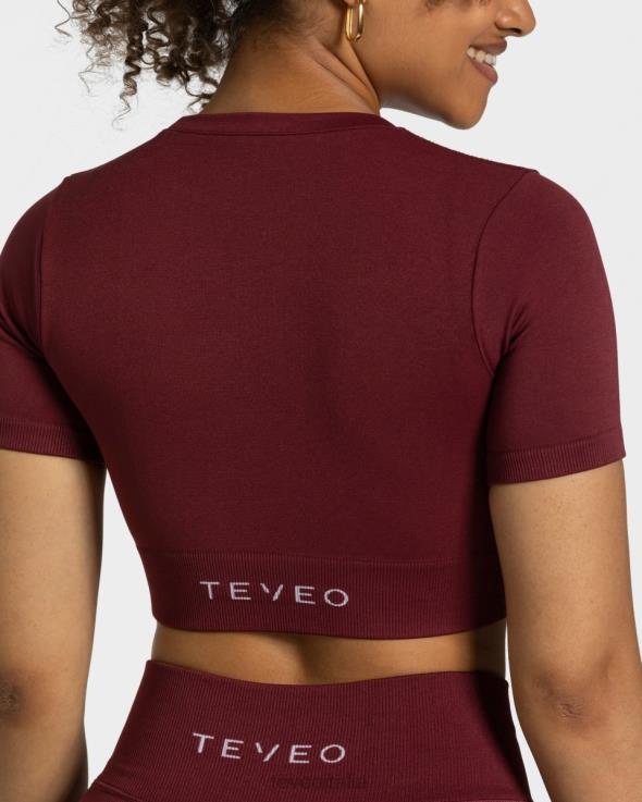 TEVEO top corto sensazionale FPR0H448 vestiario vino rosso donne