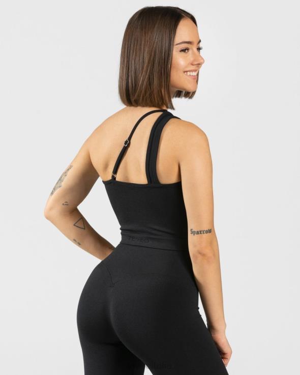 TEVEO top monospalla impertinente FPR0H433 vestiario nero donne