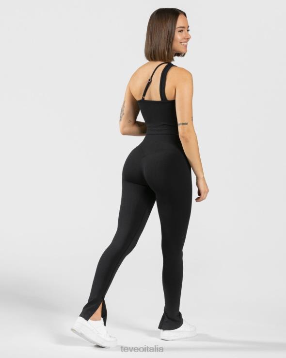 TEVEO top monospalla impertinente FPR0H433 vestiario nero donne